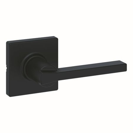 KWIKSET Casey Lever with Square Rose Passage Door Lock with 6AL Latch and RCS Strike Matte Black Finish 200CSLSQT-514